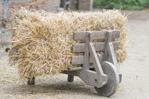 wheelbarrow hay antique