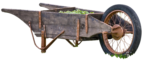 wheelbarrow free old wood transport