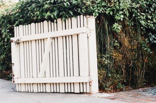 white gate fence