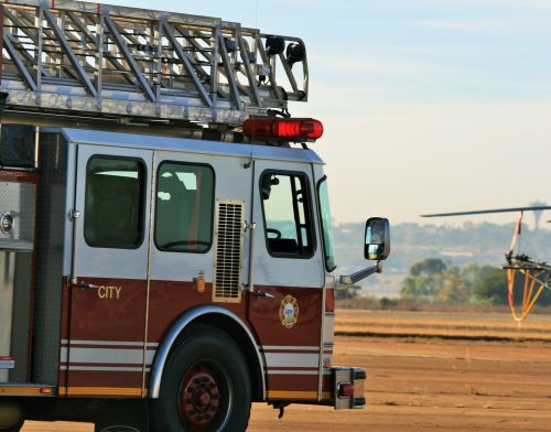 White And Red Fire Engine