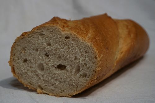 white bread baguette food