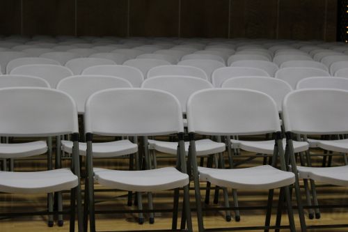 White Chairs Assembly Rows