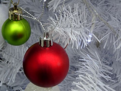 White Christmas Tree Baubles