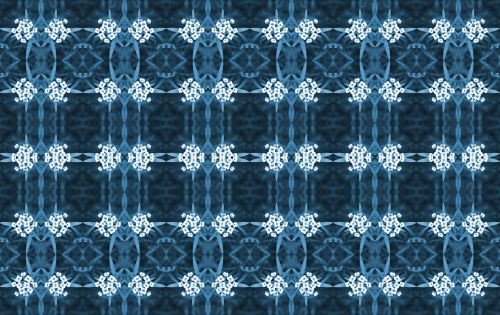 White Flower Pattern On Blue