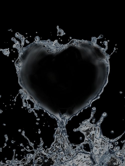 White,heart,splash,black,background - free image from 