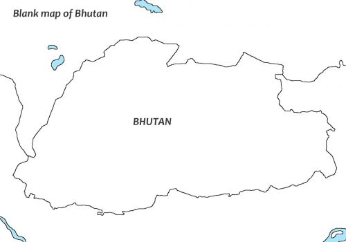 white map bhutan empty map bhutan