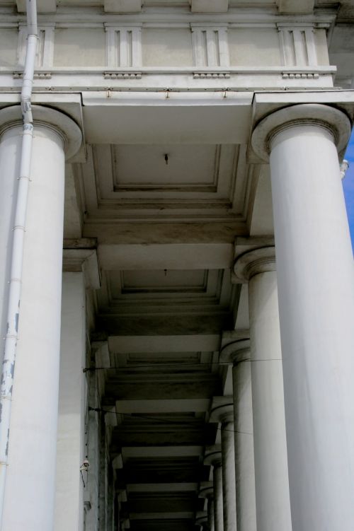 White Pillars Of Historic Building