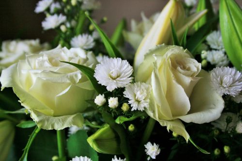 White Roses In Bouquet