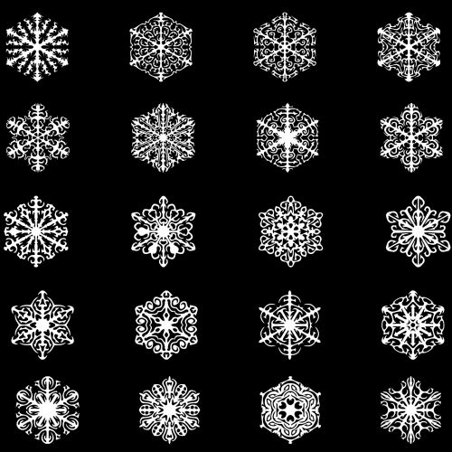 White Snowflakes Set