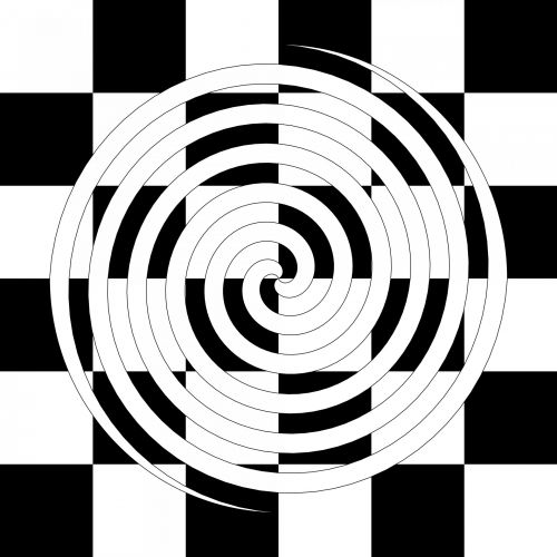 White Spiral And Checkerboard