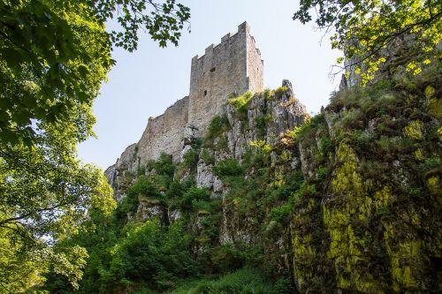 white stone castle ruin