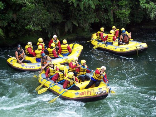 white water rafting action outdoors