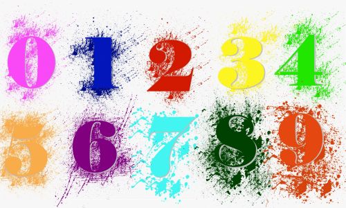 Whole Numbers With Paint Splashes