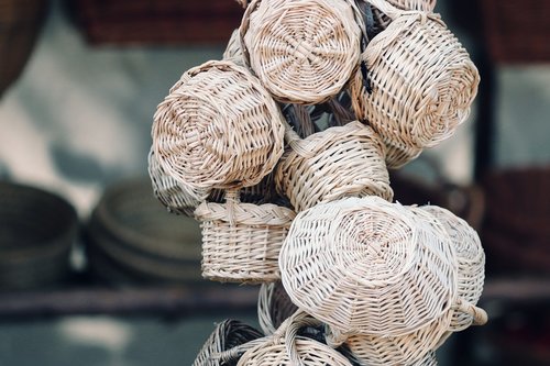 wicker  willow basket  hand labor