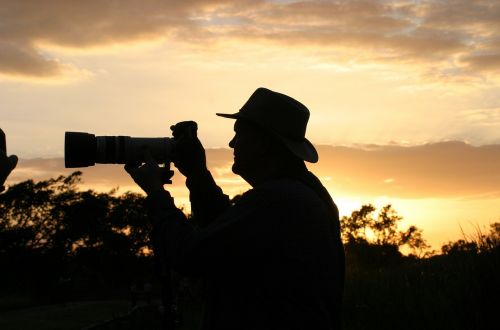 wildlife photographer sunset silhouette