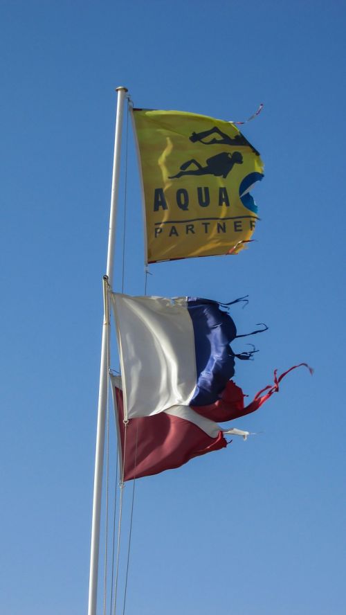 wind flags destroyed