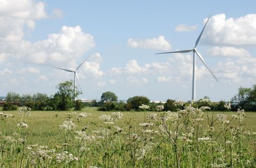 wind turbines farmland