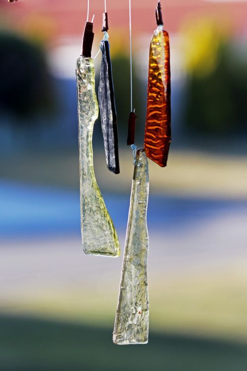 wind chimes glass outdoors