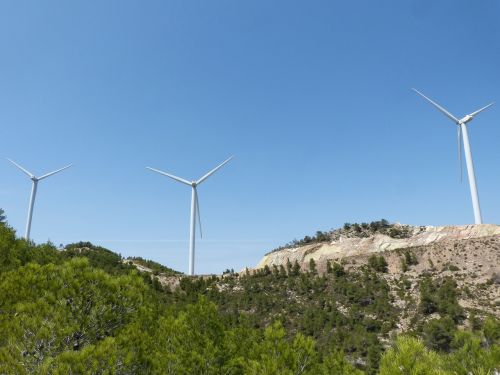 wind farm windmills wind turbines