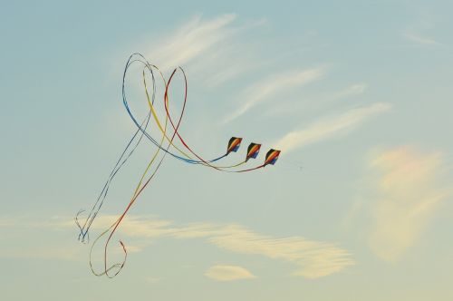 wind kite blue sky air