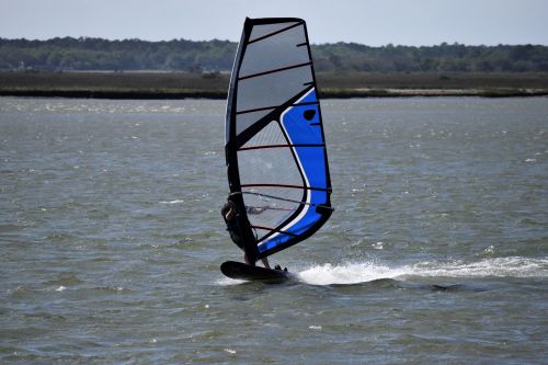 Wind Surfing On The River