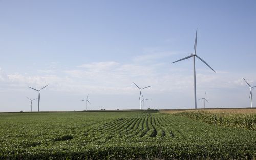 wind turbines field farm