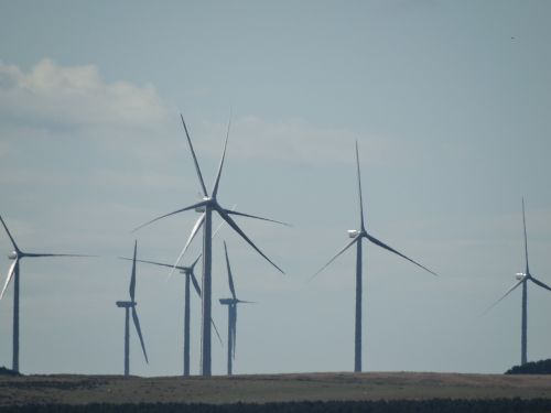 windmill wind farm sky