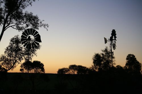 windmill windmills silhouette
