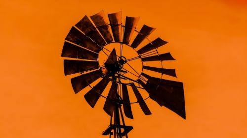 windmill sunset shadow
