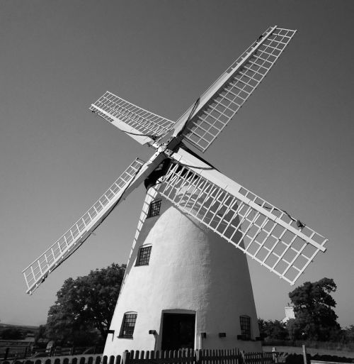 windmill black and white white