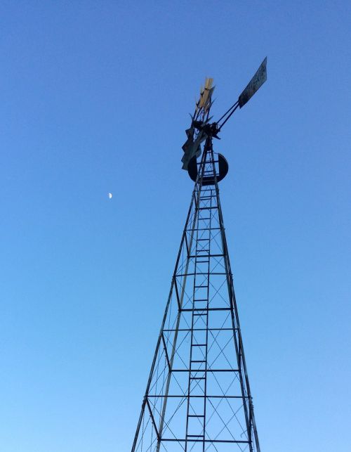 windmill blue sky