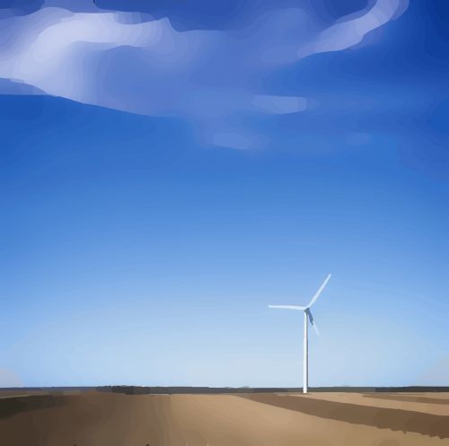 windmill landscape clouds