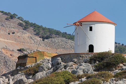 windmill  greece  symi