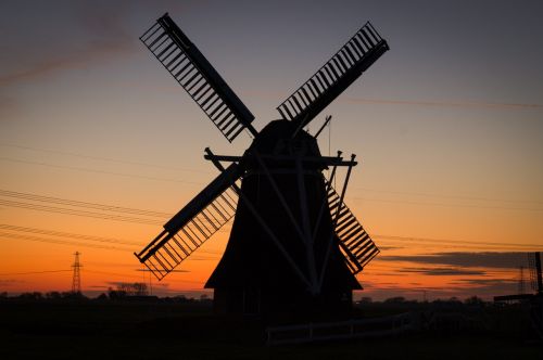 windmill rural twilight