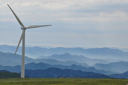 windmill energy early in the morning