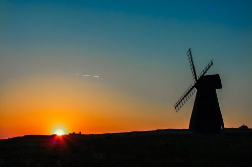 windmill sunset england