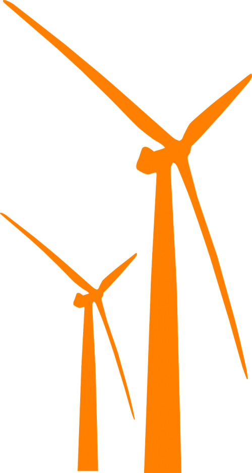 windmills silhouette orange