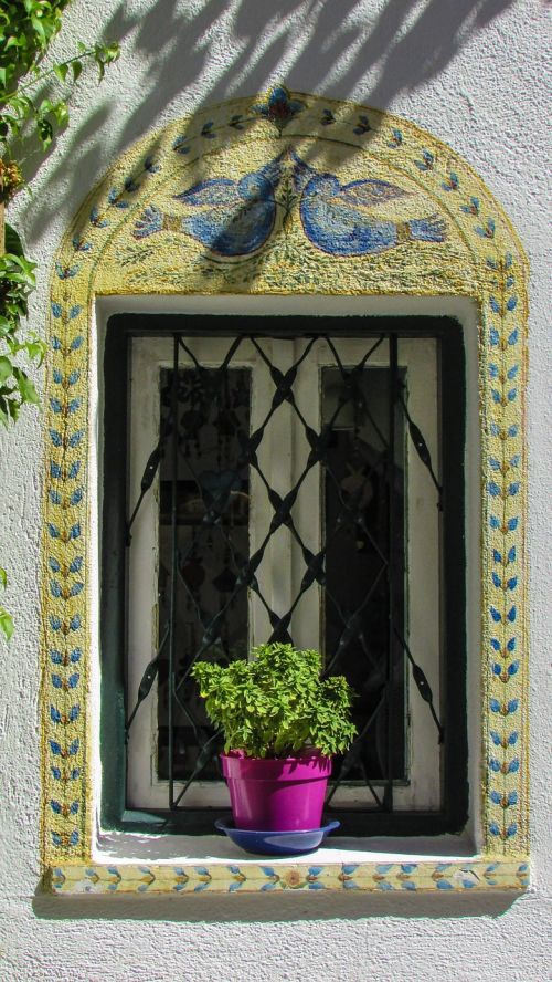window flower pot painting