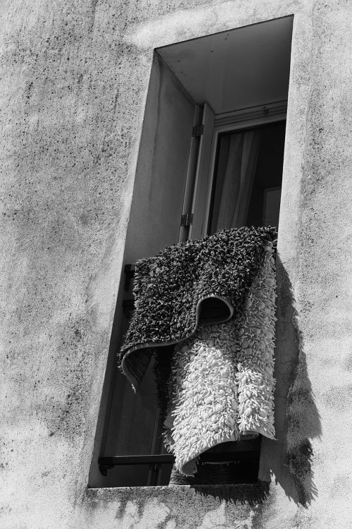 window carpet black and white