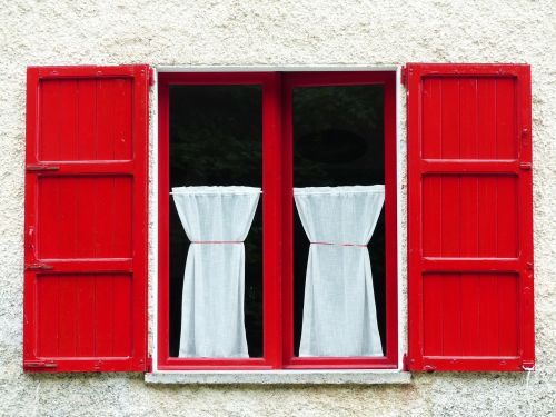 window shutter red