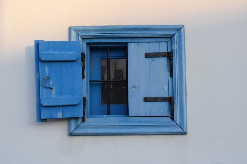 window wooden blue