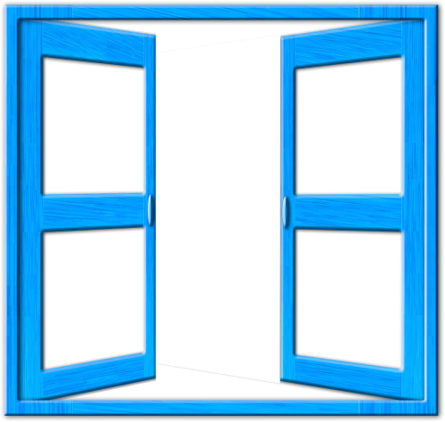 window blue frame