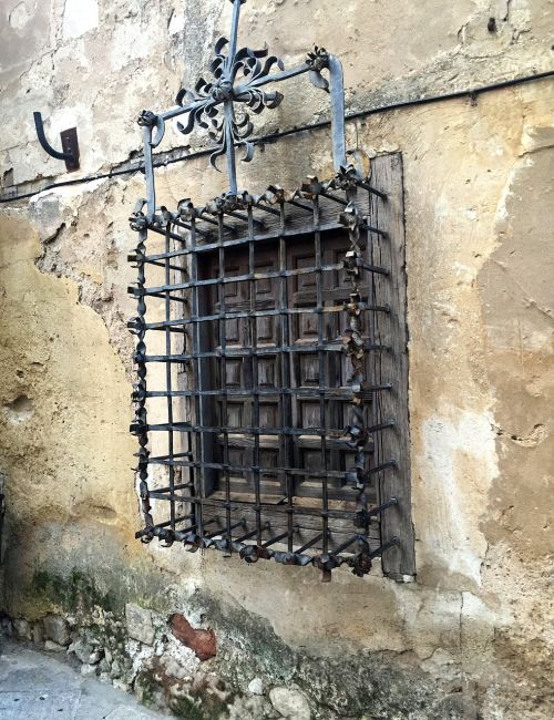 window old facade grate old