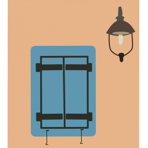 window blue lamp