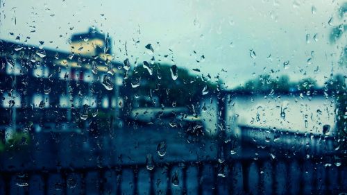 window raindrops water