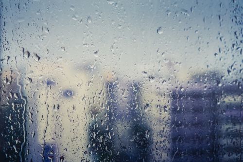 window raining wet