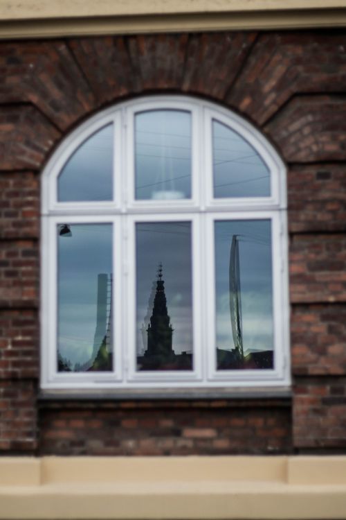 window buildings reflection