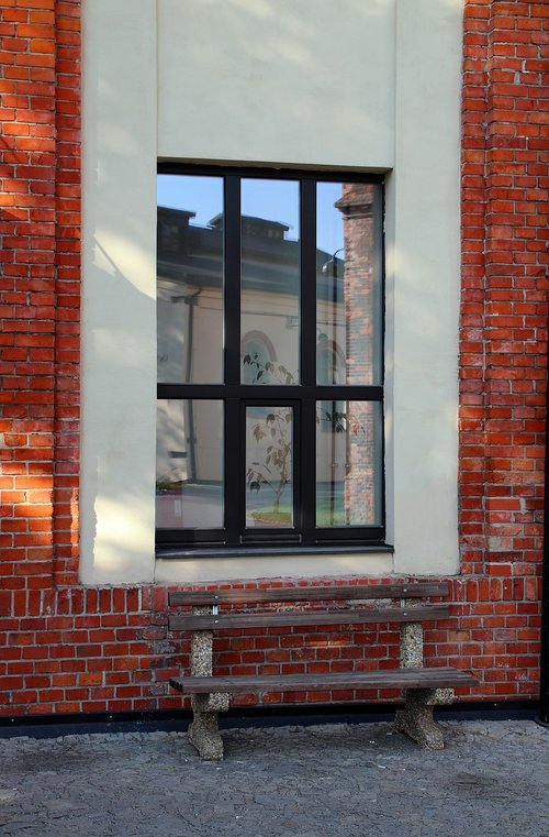 window  building  bench