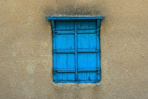 window  wooden  blue