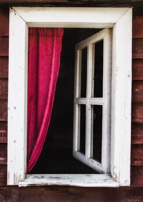 window  curtain  old